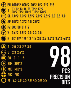 Prograde 115-In-One Multifunctional Precision Screwdriver Set For Glasses, PC, Laptops, Digital Watches etc
