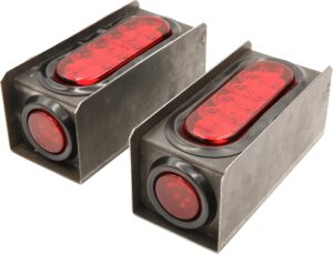 LED Trailer Tail Light Guard Box Kit, Red 6"& 2"