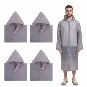 Base Alpha Essentials Premium EVA Reusable Raincoats (4-Pack)